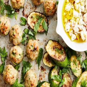 Chicken-Zucchini Meatballs With Feta_image