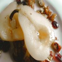 Pears With Maple Syrup, Pecans and Cranberries - Microwave image