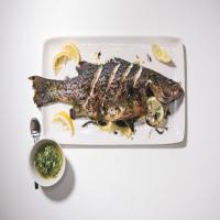Whole Striped Bass with Lemon and Mint_image