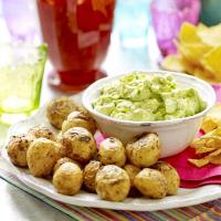 Avocado & citrus dip with spicy spuds & tortilla chips image