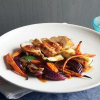 Roast Chicken with Zucchini, Carrots, and Onions image