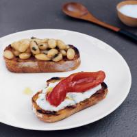 Bruschetta with Roasted Peppers and Herbed Ricotta image