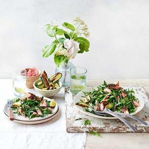 Salmon, samphire & charred cucumber salad image