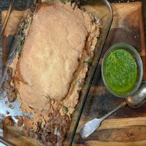 Salt-Crusted Salmon with Collard Green Salsa Verde_image