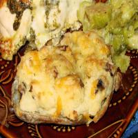 Double-Baked Potatoes With Mushrooms and Cheese image