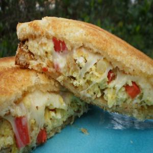Scrambled Egg Sandwiches (With Onions and Red Peppers) image