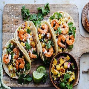 Tequila Lime Shrimp Tacos with Pineapple Poblano Salsa - Give it Some Thyme_image