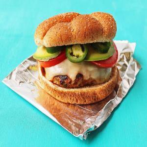 Cilantro Turkey Burgers With Pepper Jack Cheese and Avocado image