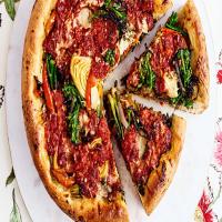 Vegetable Lovers' Deep-Dish Pizza image
