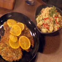 Spanish Chicken Cutlets and Olive Rice with Artichokes and Piquillo Peppers_image