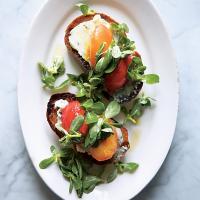 Peach and Blue Cheese Toasts image