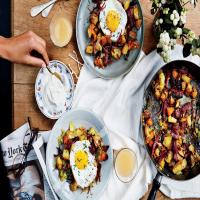 Pastrami and Potato Hash with Fried Eggs image