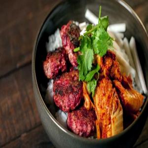 Rice Bowl with Pork Sausage and Kimchi_image