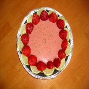 Key Lime Cheesecake With Strawberry Butter Sauce_image