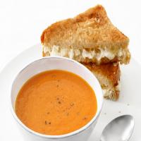Triple Grilled Cheese With Tomato Soup image