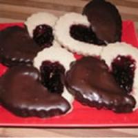 Old Fashioned Butter Valentine Cookies Dipped in Chocolate_image