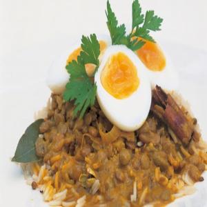 Egg and Lentil Curry with Coconut and Pickled Lime_image