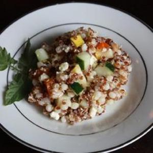 Quinoa, Couscous, and Farro Salad with Summer Vegetables_image