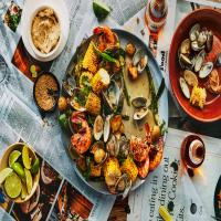 Grilled Clambake with Miso-Lime Butter_image