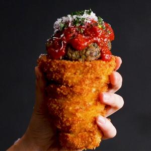 Meatball-Stuffed Onion Ring Cone Recipe by Tasty_image