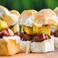 Sweet Glazed Pork Belly and Grilled Pineapple on Hawaiian Bread_image