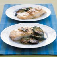 Roasted Halibut and Zucchini with Butter Sauce_image