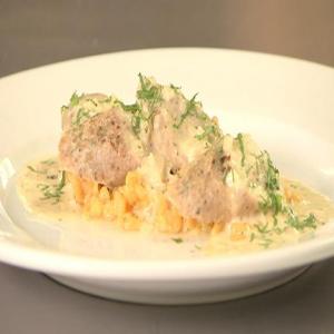 Red Pepper Spaetzle in Mustard Cream Sauce with Sausage_image