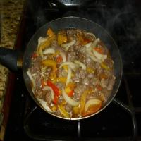 Beef Chuck Steak W/Onions & Peppers image