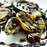 Courgettes & chicory with black olive dressing image