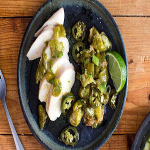 Poached Chicken Breasts With Tomatillos and Jalapeños Recipe_image