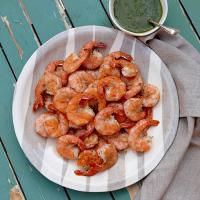Grilled Shell-On Shrimp with Salsa Verde Dipping Sauce_image