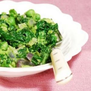 Spinach and snap pea site dish image