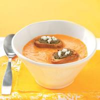 Yellow Tomato Soup with Goat Cheese Croutons_image