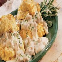 Cornmeal-Sage Biscuits with Sausage Gravy_image