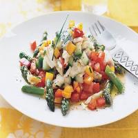 Crab with Asparagus and Heirloom Tomatoes image