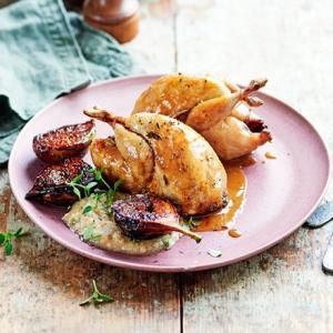 Quails with figs & walnut sauce image