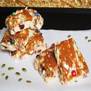 Trail Mix Treats with Drizzled Salted Caramel_image