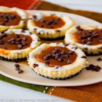 Salted Caramel Chocolate Chip Cheesecakes Recipe - (4.3/5) image