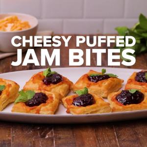Cheesy Puffed Jam Bites Recipe by Tasty image