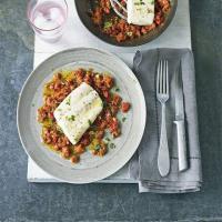 Simple grilled fish with Moroccan spiced tomatoes image