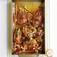 Sticky citrus chicken with carrots & cashews image