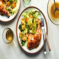 Double-the-Mustard Chicken With Potatoes and Greens image