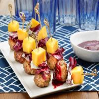 Mini Meatballs with Raspberry-Balsamic Barbecue Sauce_image