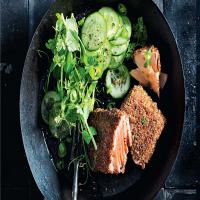 Dukkah-Crusted Salmon With Cucumber and Chile Salad_image