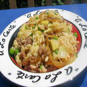 Orzo Risotto With Sausage and Artichokes_image