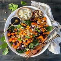 Spinach Salad with Butternut Squash, Beets & Feta_image