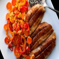Pan-Seared Mackerel With Sweet Peppers and Thyme image