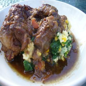 Smothered Oxtails over Spinach and Sweet Corn Mash_image