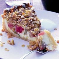 Rhubarb & custard pie with butter crumble image
