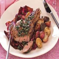 Grilled Veal Chops and Radicchio with Lemon-Caper Sauce image